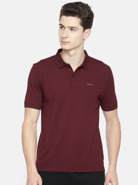 

Van Heusen Men Maroon Solid Polo Collar T-shirt