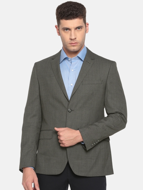 

Van Heusen Men Charcoal Grey Single-Breasted Slim Fit Formal Blazer