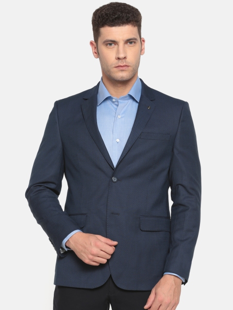 

Van Heusen Men Navy Single-Breasted Slim Fit Formal Blazer, Navy blue