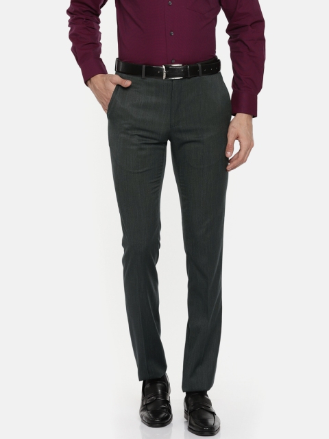 

Van Heusen Men Grey Skinny Fit Self Design Formal Trousers