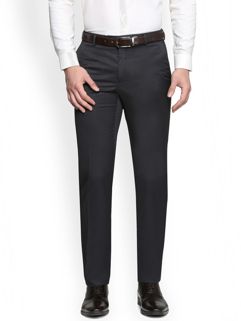 

Van Heusen Men Grey Regular Fit Solid Regular Trousers