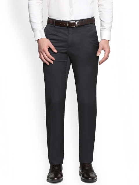 

Van Heusen Men Grey Regular Fit Solid Regular Trousers
