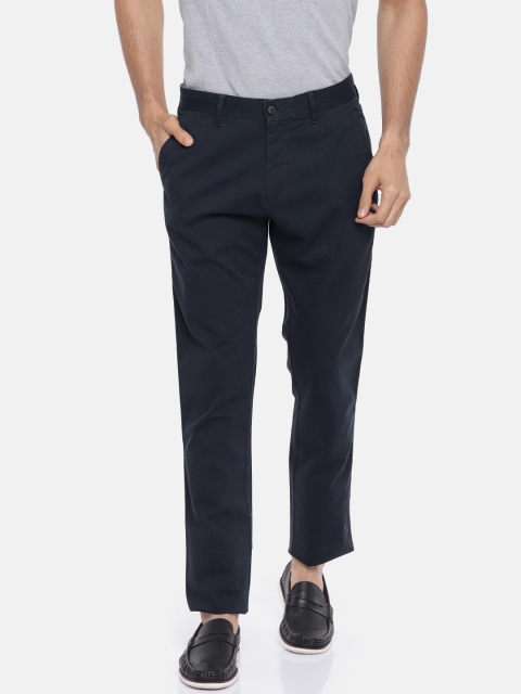 

Van Heusen Sport Men Navy Tapered Fit Solid Regular Trousers, Navy blue