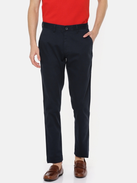 

Van Heusen Sport Men Navy Tapered Fit Solid Regular Trousers, Blue