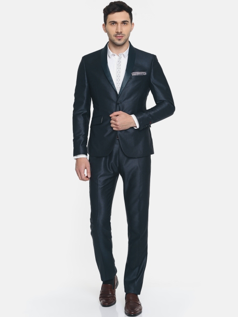 

V Dot Navy Navy Skinny Fit Single-Breasted Formal Suit, Navy blue