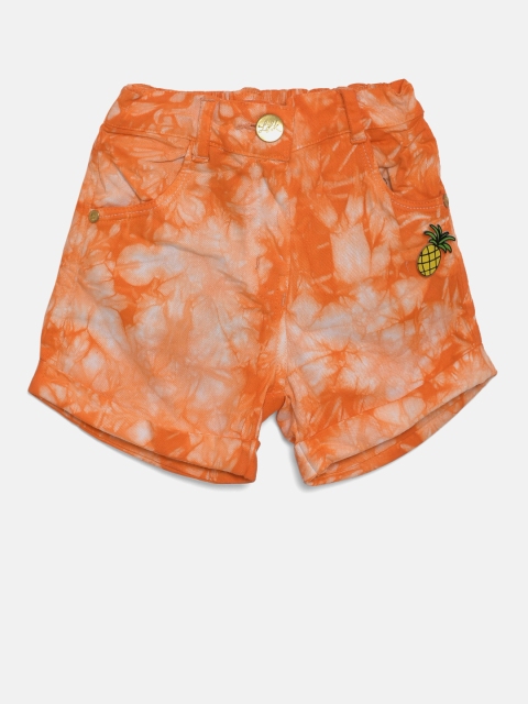 

Little Kangaroos Girls Orange Printed Regular Fit Regular Shorts