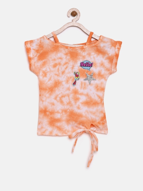 

Little Kangaroos Girls Orange Tie & Dye Top