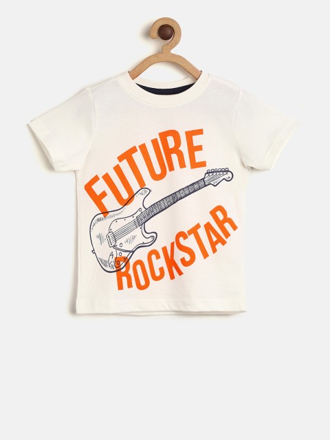 

Cherokee Boys Off-White Printed Round Neck T-shirt