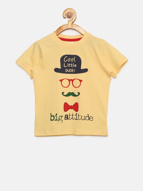 

Cherokee Boys Yellow Printed Round Neck T-shirt