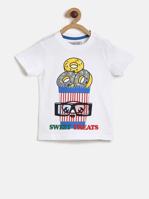 

Cherokee Boys White Printed Round Neck T-shirt