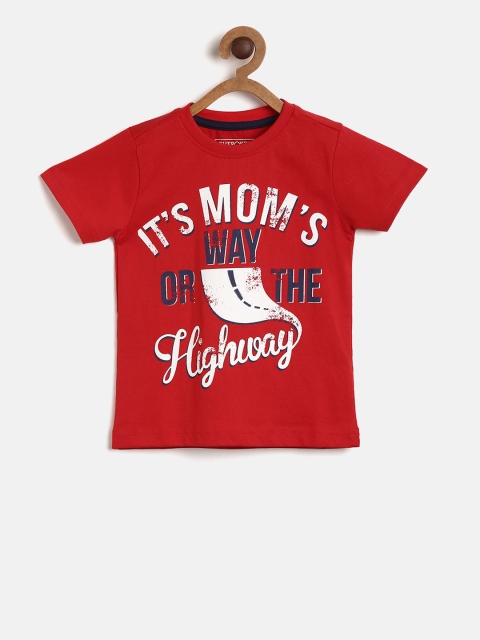 

Cherokee Boys Red Printed Round Neck T-shirt