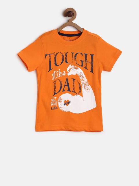 

Cherokee Boys Orange Printed Round Neck T-shirt