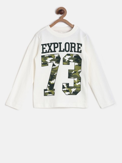 

Cherokee Boys Off-White Printed Round Neck T-shirt