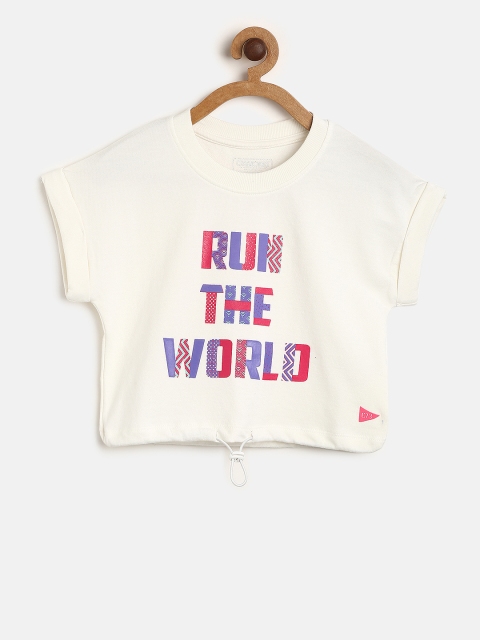 

Cherokee Girls Off-White Printed Round Neck T-shirt