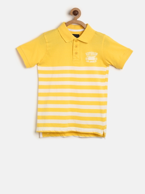 

Cherokee Boys Yellow Striped Round Neck T-shirt
