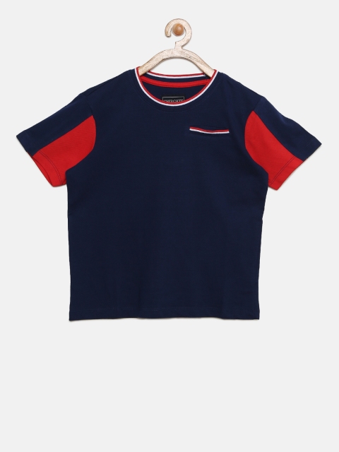 

Cherokee Boys Navy & Red Solid Round Neck T-shirt, Navy blue