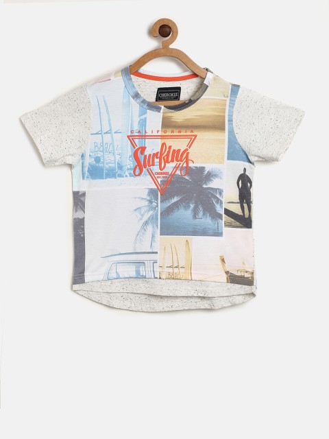 

Cherokee Boys White Printed Round Neck T-shirt
