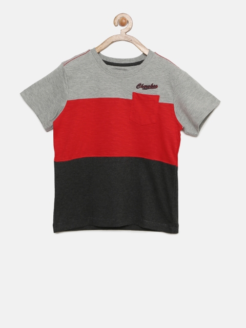 

Cherokee Boys Red Colourblocked Round Neck T-shirt
