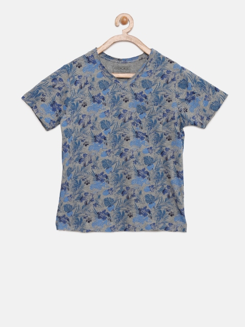 

Cherokee Boys Grey & Blue Printed Round Neck T-shirt