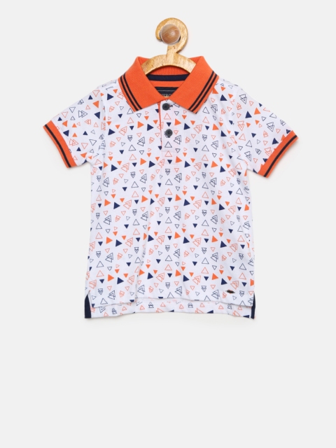 

Cherokee Boys White Printed Polo Collar T-shirt