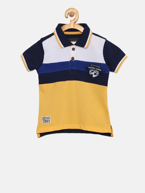 

Cherokee Boys Navy Blue & Yellow Polo T-shirt