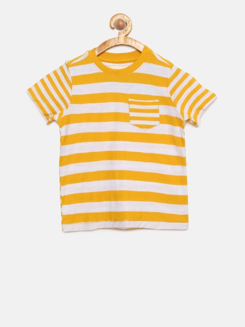 

Cherokee Boys Yellow Striped Round Neck T-shirt