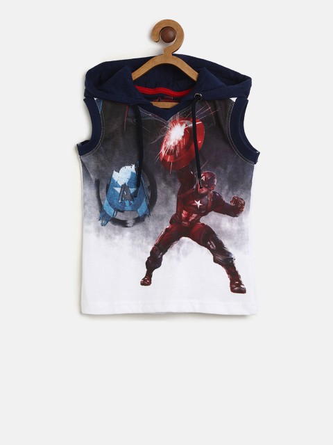 

Colt Boys White Printed Hooded T-shirt