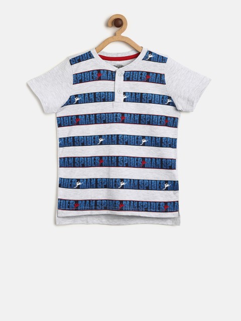 

Colt Boys Grey Striped Round Neck T-shirt