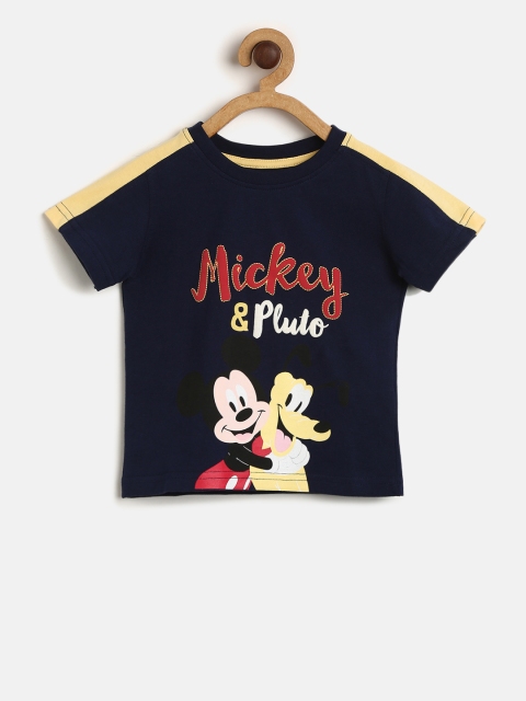 

Colt Boys Navy Blue Solid Round Neck T-shirt