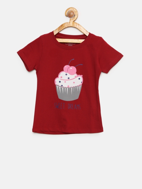 

Cherokee Girls Red Printed Round Neck T-shirt