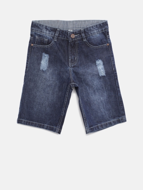 

Cherokee Girls Blue Solid Regular Fit Distressed Denim Capris