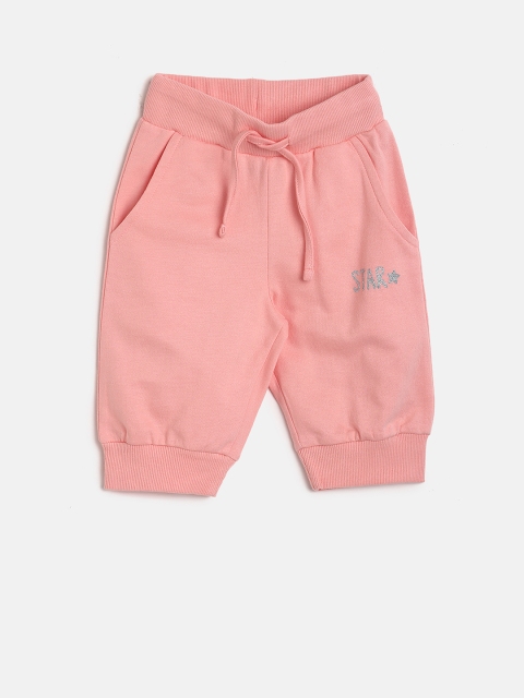 

Cherokee Girls Peach-Coloured Solid Regular Fit Capris