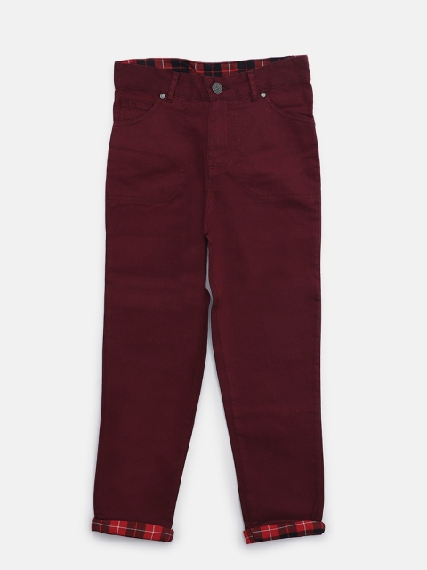 

Cherokee Boys Burgundy Regular Fit Solid Trousers