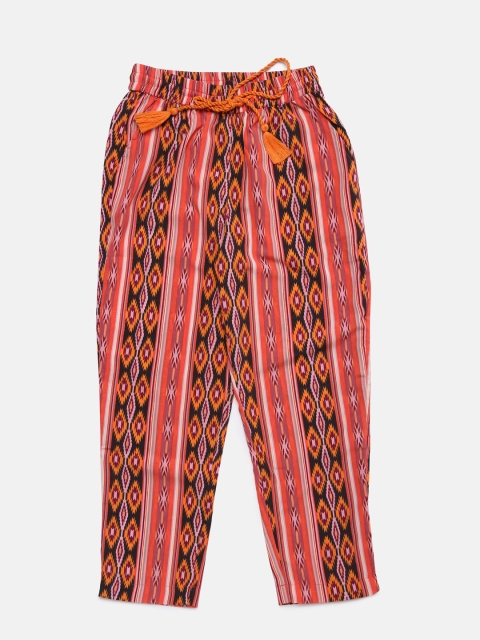 

Cherokee Girls Red & Black Regular Fit Printed Regular Trousers