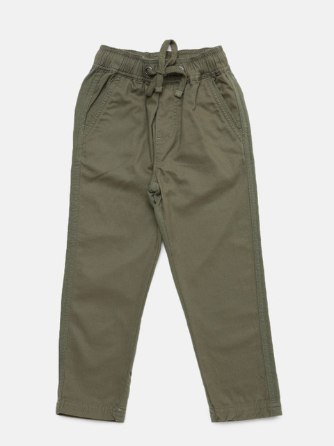 

Cherokee Boys Olive Green Regular Fit Solid Chinos