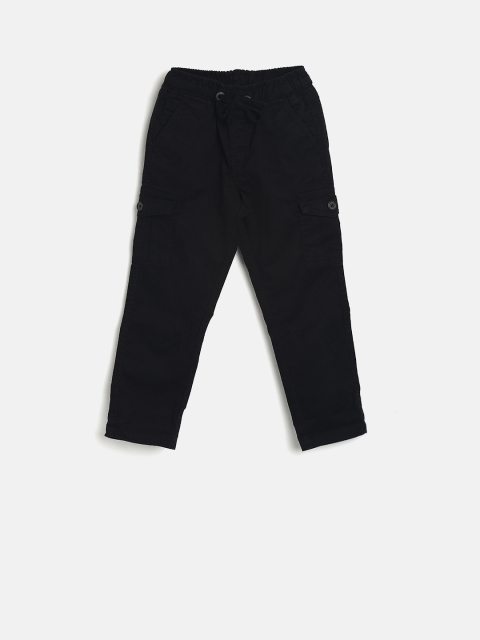 

Cherokee Boys Black Regular Fit Solid Cargos