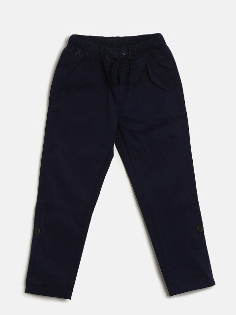 

Cherokee Boys Navy Blue Regular Fit Solid Chinos
