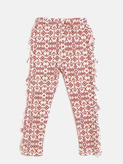 

Cherokee Girls Off-White & Red Regular Fit Printed Regular Trousers