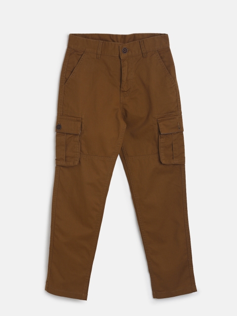 

Cherokee Boys Brown Regular Fit Solid Cargos