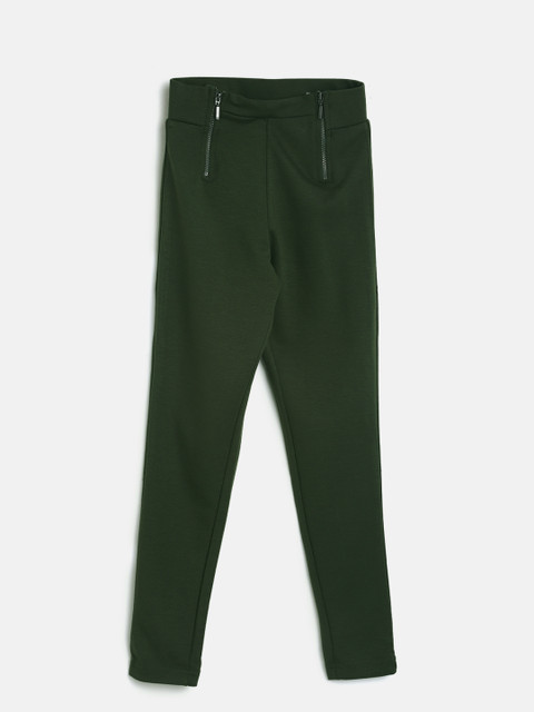 

Cherokee Girls Green Regular Fit Solid Chinos