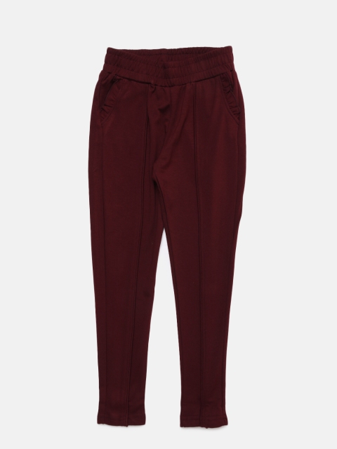 

Cherokee Girls Maroon Regular Fit Solid Parallel Trousers