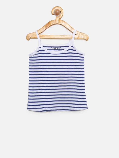 

Karigari Girls Off-White & Blue Striped Camisole