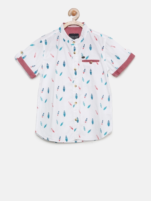

Cherokee Boys Off-White Regular Fit Printed Casual Shirt