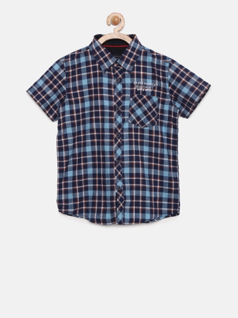 

Cherokee Boys Blue Regular Fit Checked Casual Shirt