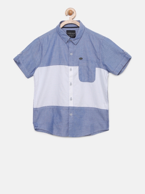 

Cherokee Boys Blue & White Colourblocked Casual Shirt