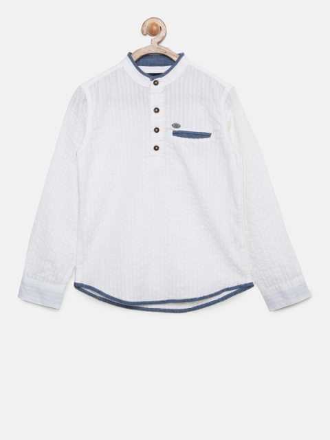 

Cherokee Boys White Regular Fit Self Design Casual Shirt