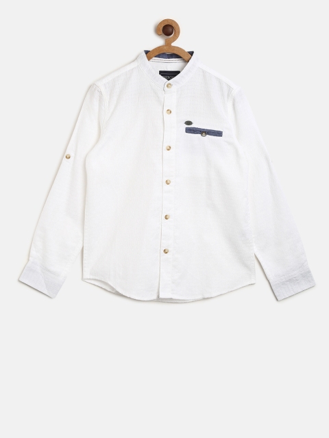 

Cherokee Boys White Regular Fit Solid Casual Shirt