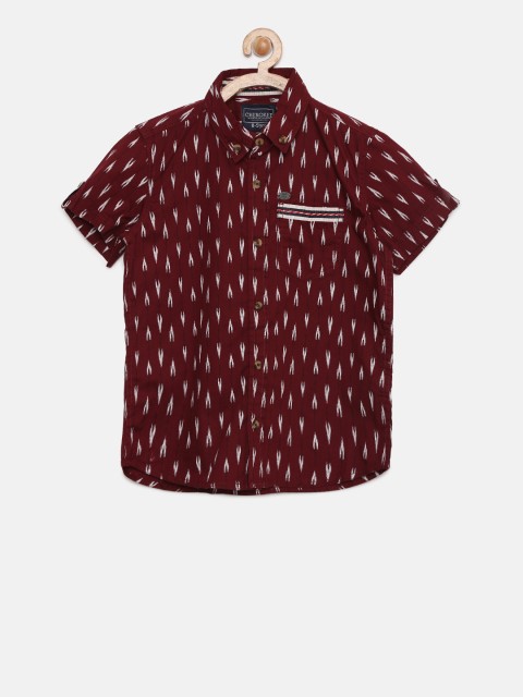 

Cherokee Boys Red Regular Fit Printed Casual Shirt