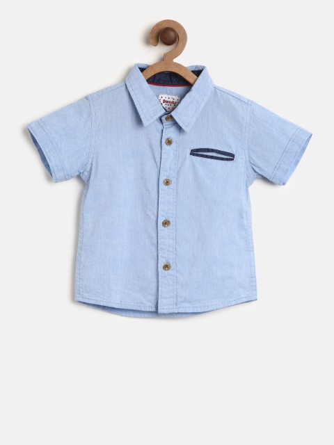 

Donuts Boys Blue Regular Fit Solid Casual Shirt