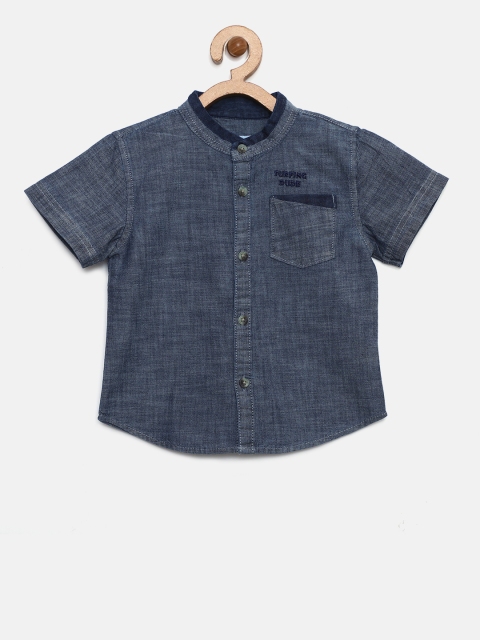 

Donuts Boys Blue Solid Casual Shirt